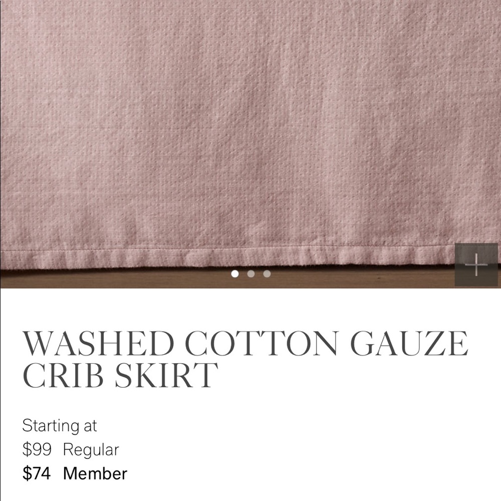 Restoration Hardware Crib Skirt in Dusty Mauve